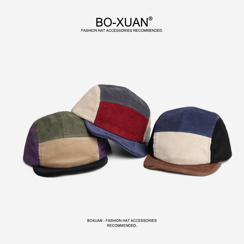 Corduroy Cap 5 Panel - 레트로 코듀로이 셔트브림 야구모자 맞춤형 로고