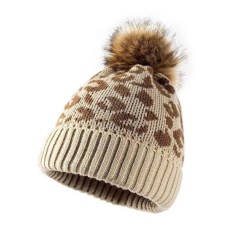 여성용 레오파드 프린트 니트 비니 모자 겨울용 따뜻한  - Beanie Cuffed Knit 리뷰 및 가격