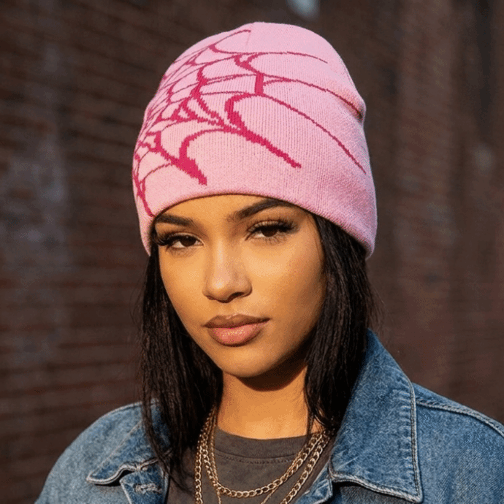 Y2K 소프트 스파이더 웹 패턴 비니 캡 스트레치 따뜻 - Beanie Cuffed Knit 리뷰 및 가격