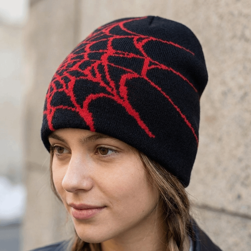 고딕풍 부드러운 거미줄 패턴 비니 모자 스트레치 스트리 - Beanie Cuffed Knit 리뷰 및 가격