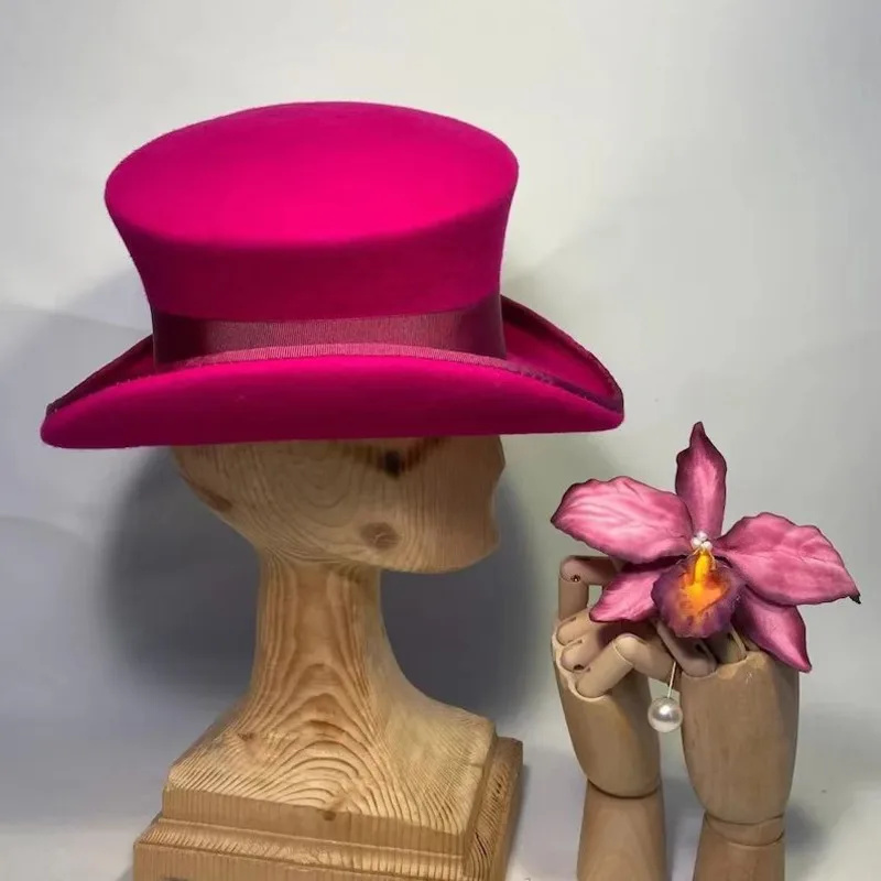 울 펠트 탑햇 블루 리본 페도라 마술사 모자 파티 코스 - Fedora Hat Wool 리뷰 및 가격